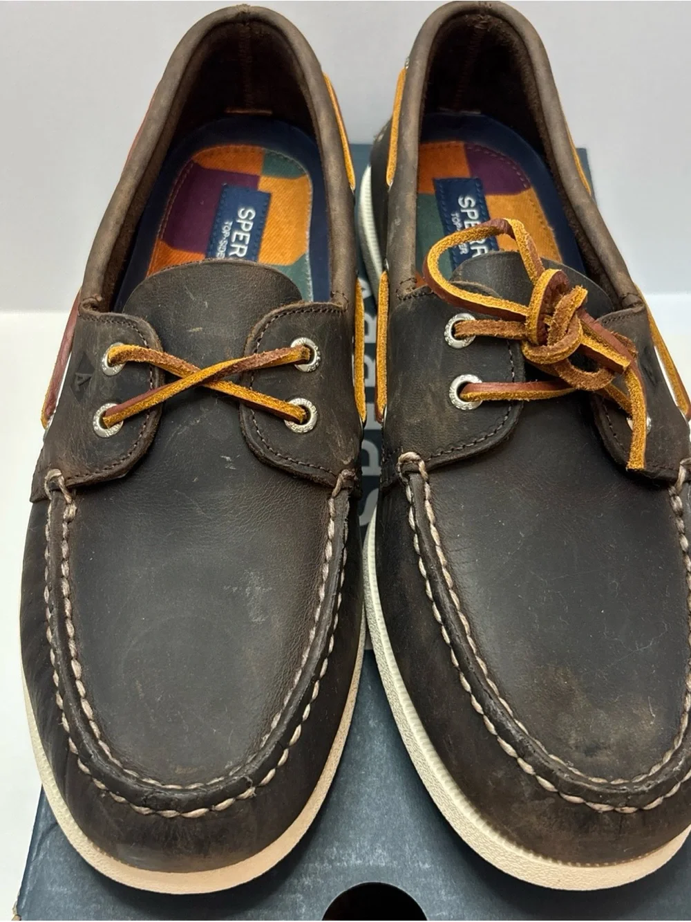 Sperry Brown Leather Classic Moc Toe Boat Shoes